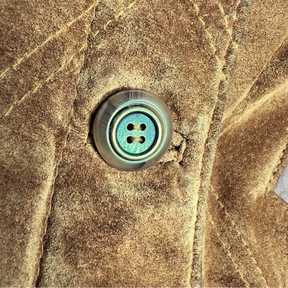 L.L. Bean 90's Vintage Suede Leather Button Front Pocket Barn Coat Size M - Picture 5 of 17